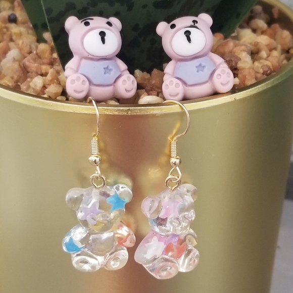 3/$30💜 Kawaii Acrylic Bear Earrings  🎉Host Pick - Picture 7 of 12